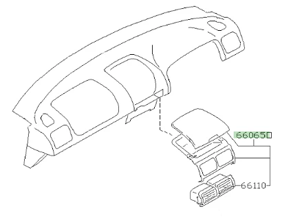 Subaru Impreza Dashboard Upper Cubby & Heater Vents 1997 - 2000 - Image 4