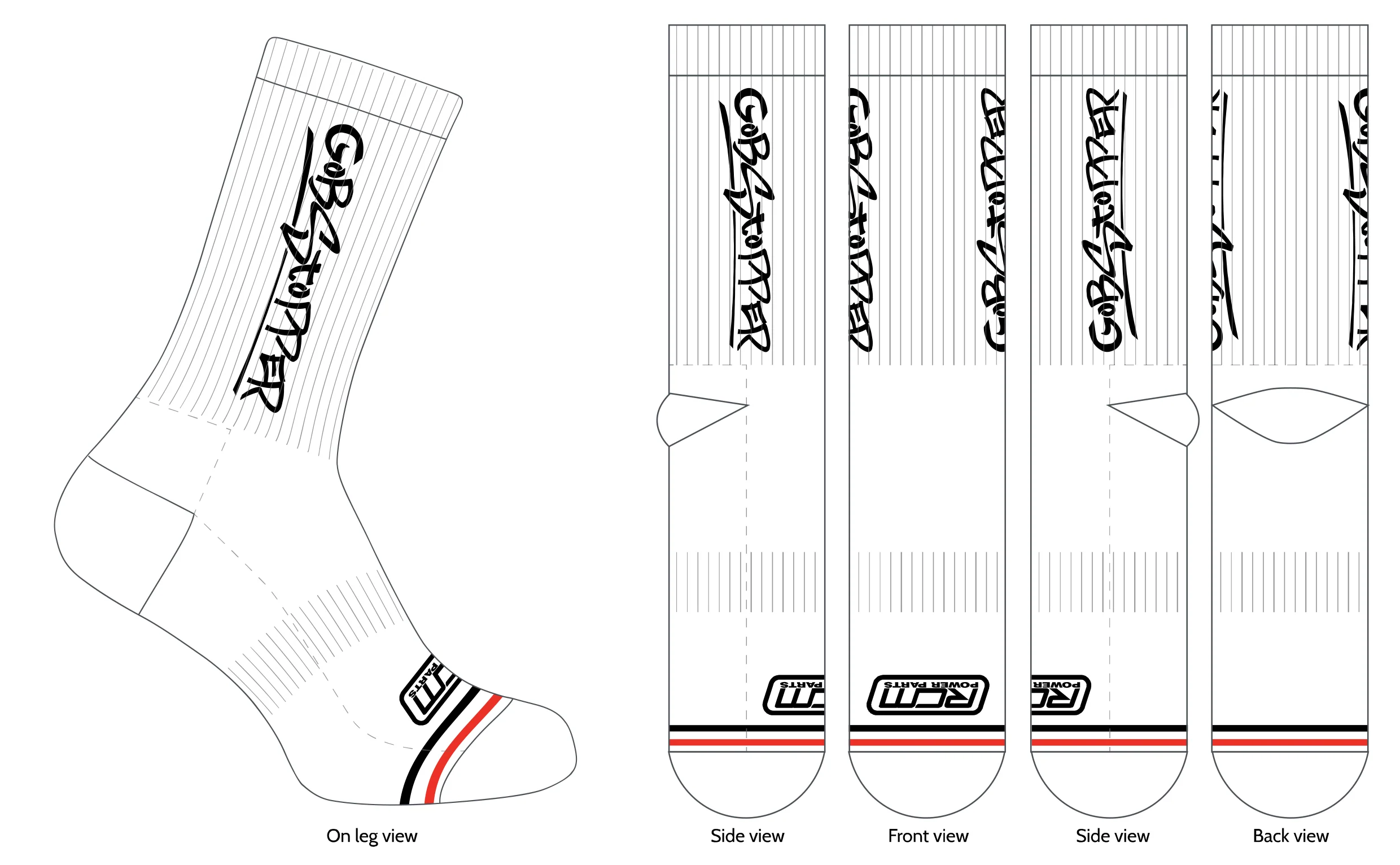 RCM Gobsoccer Athletic Crew Sports Socks  - 2 pair pack - Image 3