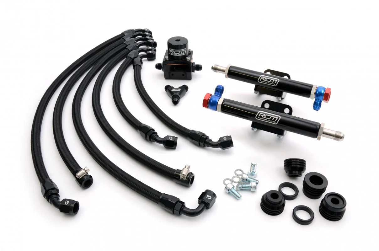 RCM V3/4 TOP FEED FUEL RAIL CONVERSION KIT / ROTATED TURBO - Image 2
