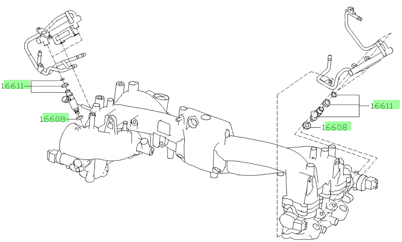 Subaru OE Top Feed Fuel Injector O Ring Seal Kit - Image 3