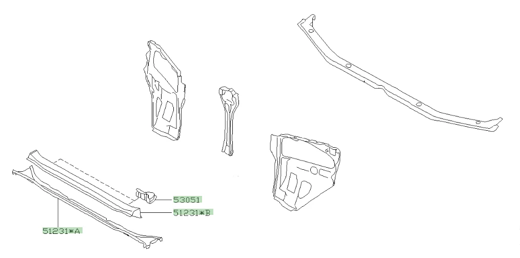 Subaru Radiator Support Panel Kit - GC/GF8 - Image 5